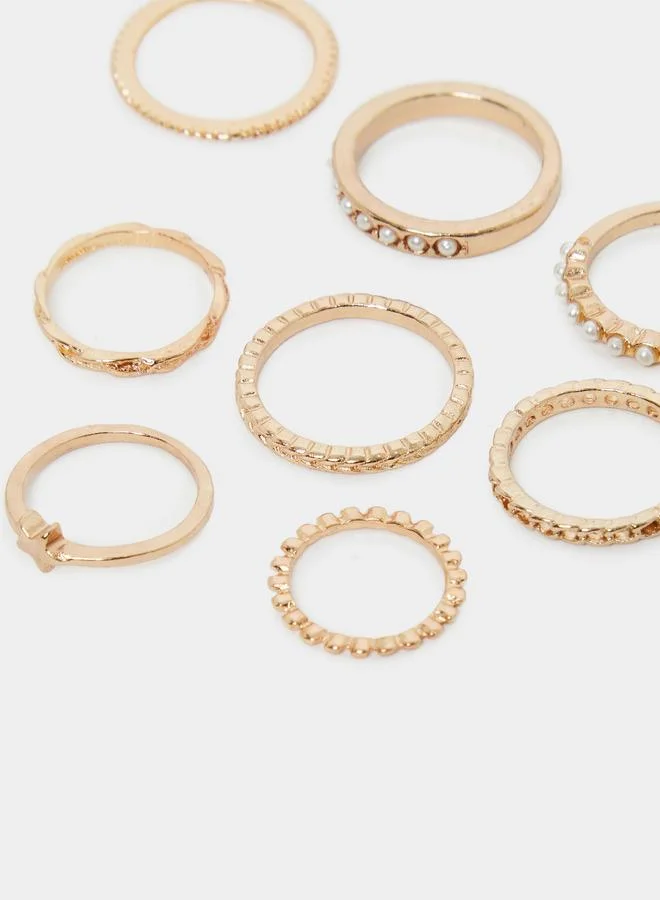 Styli Set Of 9 - Pearl Detail Assorted Rings